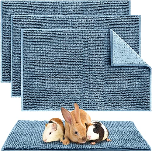 Amylove 4 Pcs Guinea Pig Cage Liner, 16 x 24 Inch, Blue - color: Blue, size: 16 x 24 Inch, style: Low Pile Chenille