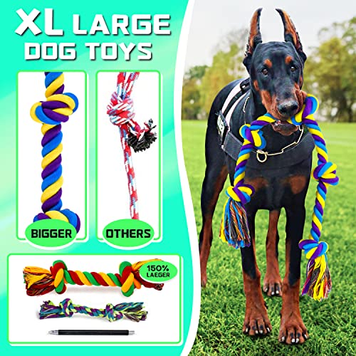 SHARLOVY Dog Rope Toy for Medium Dogs, 14 Pack Heavy Duty Dog Chew Toys - color: 14 Packs, size: Large