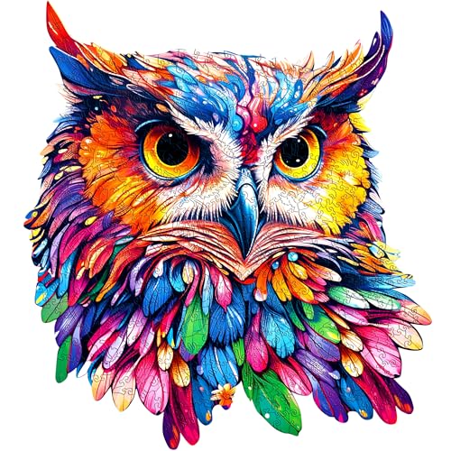 ESC WELT Wooden Owl Puzzle 300 Pieces - Captivating Mind Entertainment for Teens and Adults - Fun and Environmentally Friendly Toy - Challenging Jigsaw Game - Wooden Puzzle - color: Owl, size: 300 pcs
