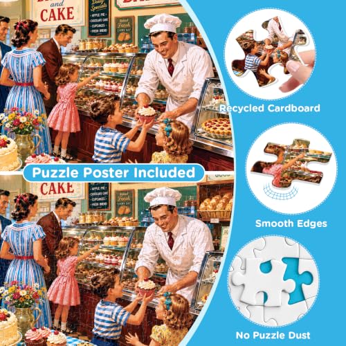 500 Piece Puzzle for Adults, Vintage Bakery Shop Jigsaw Puzzle 500 Pieces - color: Cake Shop Shopping