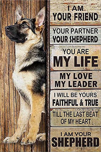 1000 Pieces Puzzle for Adult - German Shepherd I Am Your Friend Dog Lovers Wooden Jigsaw Puzzles Challenging Educational Fun Interactive Toys for Family Creative Gift