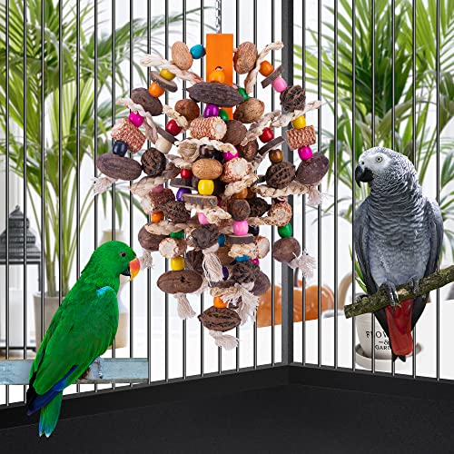 19.6" Large Parrot Bird Chewing Toys-Natural Nuts Corn Parrot Tearing Toy