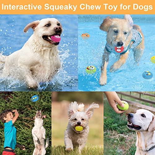Latex Dog Chewing Squeaky Ball Toys Face Fetch Play Toy for Puppy Small Medium Pets Dog cat (6 PCS(C)) - color: 6 PCS(C)