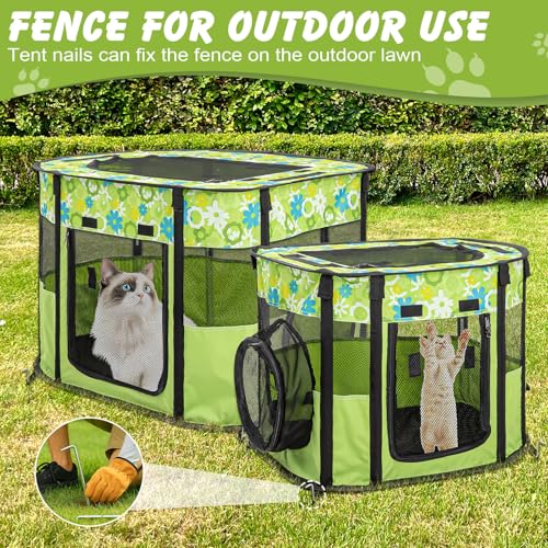 Portable Cat Playpen, Foldable Indoor Outdoor Pet Tent with 2 Areas - style: 32 x 24 x 22 inch and 22.5 x 18 x 18 inch