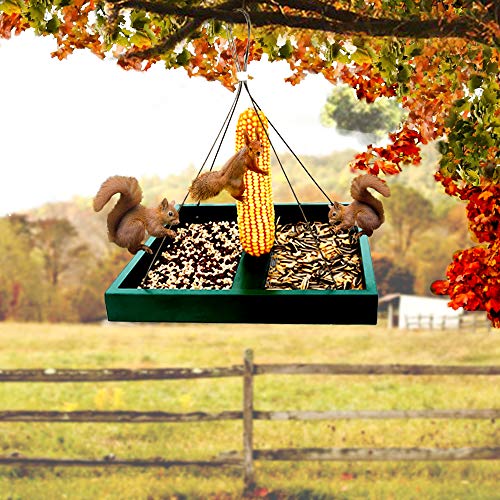 Solution4Patio 360° Viewing Outdoor Platform Bird Feeder, Rustproof Mesh - style: Green Platform