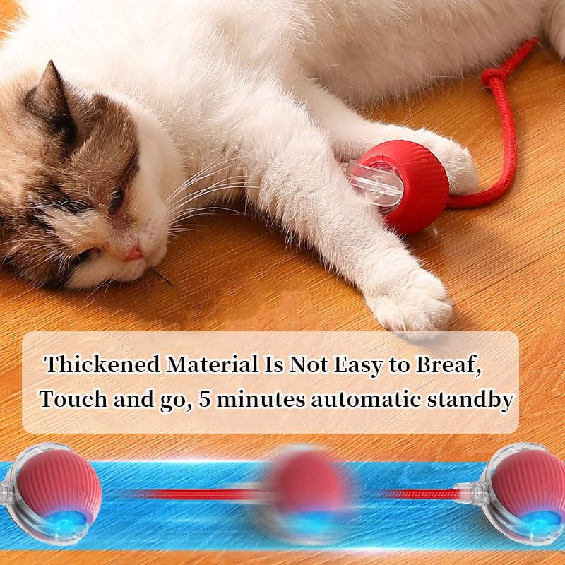 Cat Toy, 360° Automatic Rolling Smart Pet Ball Toys, Motion-Activated, Rechargeable, Four Modes, Three Speed Adjustment, Solve Your Cat's Boredom in Seconds (Blue) - color: Blue