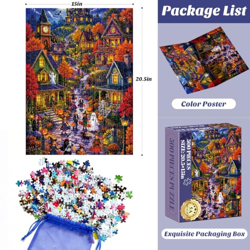 500 Piece Puzzles for Adults,Halloween Town Jigsaw Puzzles 500 Pieces - color: Halloween Town