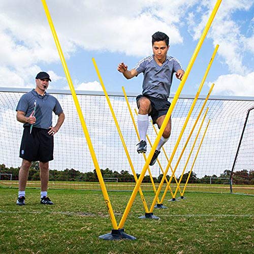 Champion Sports Agility Training Pole & Hurdle Sets – Speed, Footwork & Coordination Drills, Indoor/Outdoor PVC Poles - style: Pro Agility Pole Set