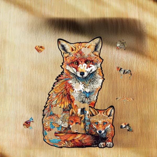Wooden Fox Puzzle for Adult, 150 Pieces - color: Fox