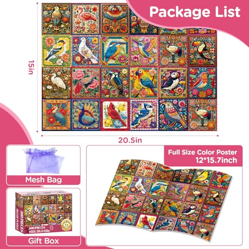 Puzzles for Adults 500 Pieces,Birds Jigsaw Puzzles 500 Pieces for Teens - color: Birds