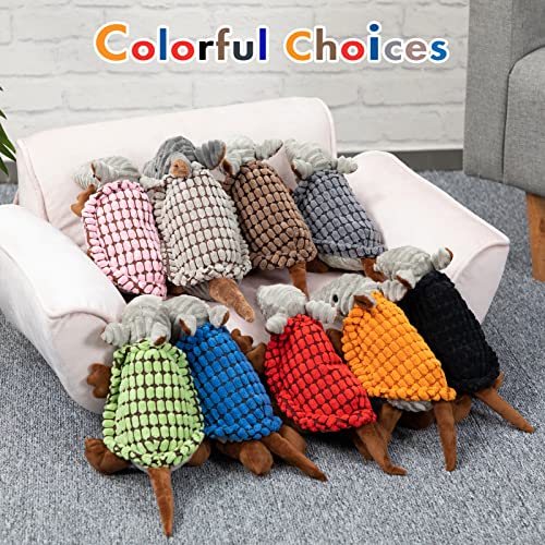 Hollypet Armadillo Squeaky Puppy Dog Toys for Small Medium Dogs, 8" - color: Dark Gray, size: 8 IN