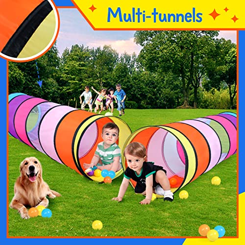 SweHouse Colorful Play Tent Tunnel for Babies, Toddlers, Kids - with Mesh Windows, Indoor Outdoor Pop Up Tunnel Toy Gift - style: Pink