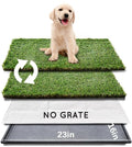 HQ4US 4LEGS Dog Grass Pad with Tray, Dog Litter Box with Artificial Grass - size: S 23”×16” for Dog＜ 19" Length