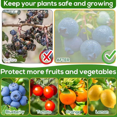 2 Pack 4 x 5 ft Fruit Tree Netting Covers with Zipper and Drawstring - size: 5 x 4FT/2Pack