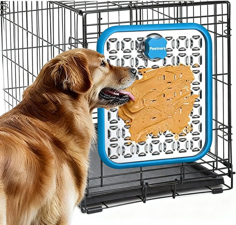 Pawtners Stainless Steel Lick Mat for Dogs & Cats, 1 Pack, Blue - color: blue, size: 1pack