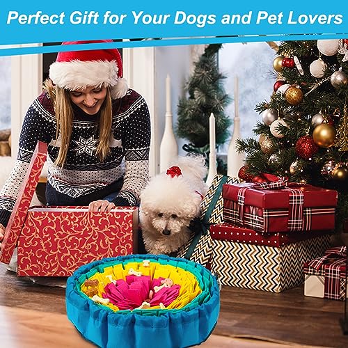 Vivifying Snuffle Mat for Dogs, 17 in Flower Puzzle Mat, Red, Yellow & Blue - color: Red&Yellow&Blue