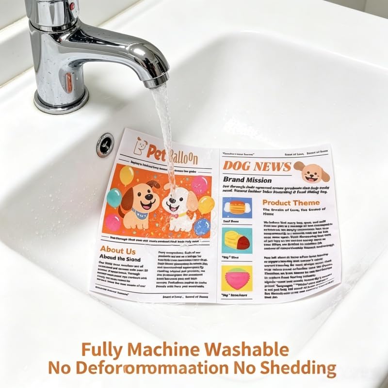 1 Pack Dog Newspaper Crinkle Toy with Built in Crinkle Sound Durable Chew Resistant Machine Washable for Puppies Small Dogs, White, M - color: White, size: M