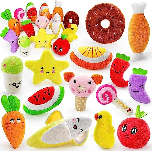 LEGEND SANDY Dog Squeaky Toys, Plush Small Dog Toys for Dogs, Stuffed with Squeakers,14 pcs Puppy Toys with a Carrying Bag for Small Medium Size - color: 14 Pack Multicolor Animals
