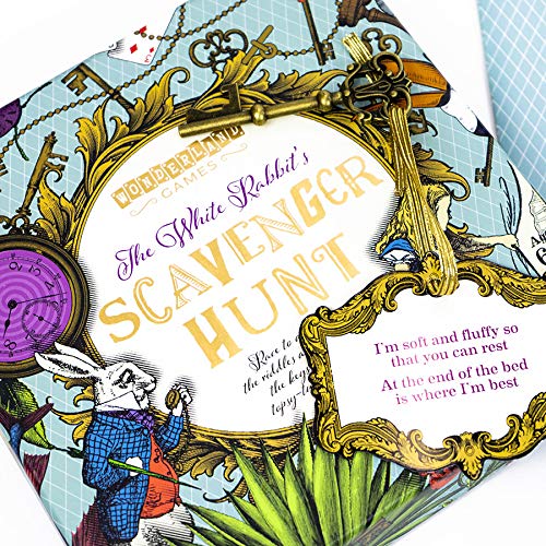 The White Rabbit's Scavenger Hunt by Professor Puzzle. - Alice in Wonderland Themed Treasure Hunt for The Whole Family. - style: White Rabbit