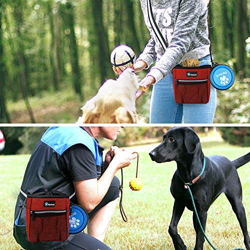 PetAmi Hands Free Dog Treat Pouch for Training and Walking, Red - color: Heather Red