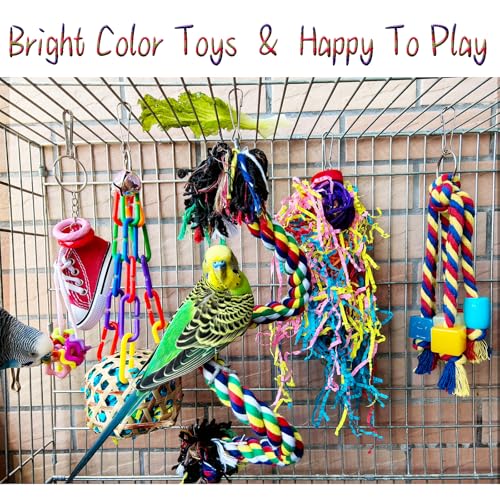 Parrot Parakeet Bird Toys, Cockatiel Budgies Cage Toys