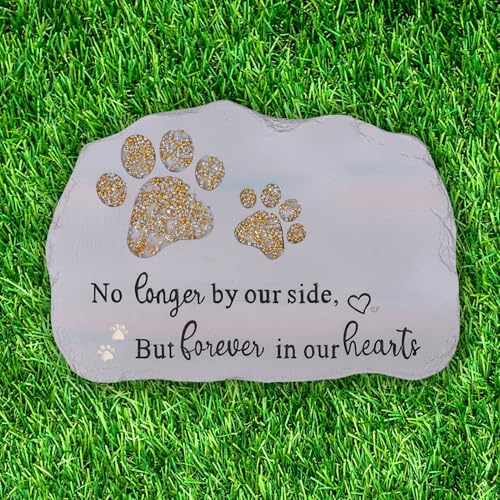 Pet Memorial Stone for Dogs Cats, Rainbow Bridge Dog Memorial Stone for Remembrance Dog Passing Away Sympathy Gifts