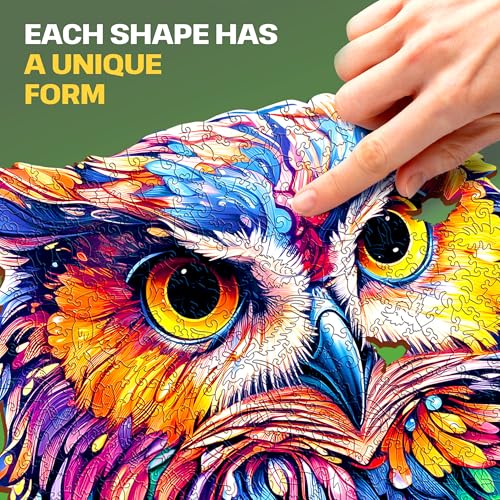 ESC WELT Wooden Owl Puzzle 300 Pieces - Captivating Mind Entertainment for Teens and Adults - Fun and Environmentally Friendly Toy - Challenging Jigsaw Game - Wooden Puzzle - color: Owl, size: 300 pcs