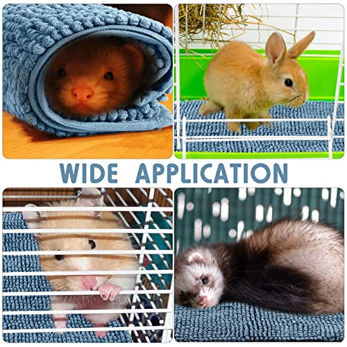 Amylove 4 Pcs Guinea Pig Cage Liner, 16 x 24 Inch, Blue - color: Blue, size: 16 x 24 Inch, style: Low Pile Chenille