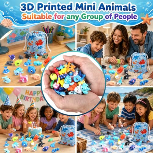 SCIONE 50 Pcs 3D Printed Sea Animals, Cute Desk Decor - style: 3D P-other-50