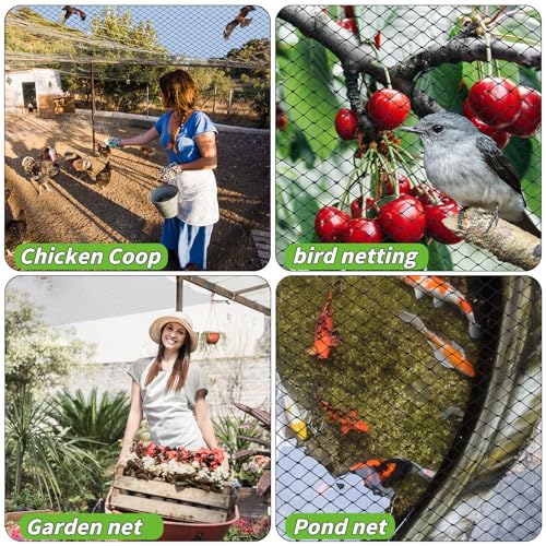 Garden Mesh Netting 15x20 FT - Heavy Duty Bird Net, Mesh Pest Barrier Reusable Ultra Fine Deer Fence Netting Crops Row Cover Raised Bed Protect Fruits Flower Vegetables from Bird Deer Squirrel - size: 15x20ft