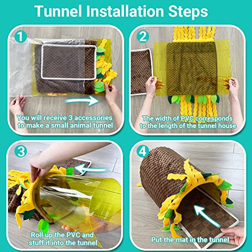 PAWNISAW Guinea Pig Hideout, Washable Fleece Tunnel House & Cage Tube - color: Brown