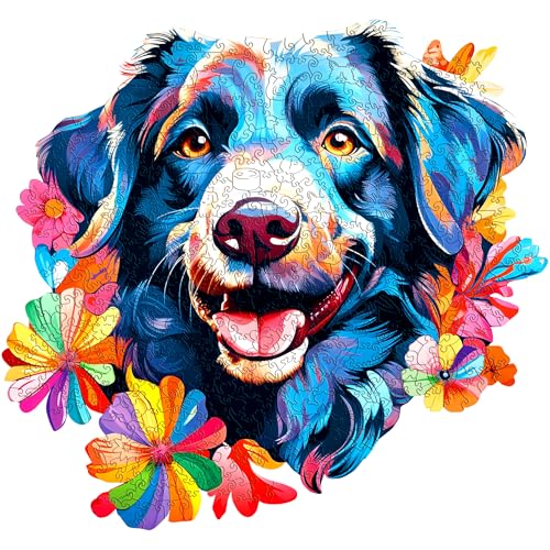 ESC WELT Wooden Dog Puzzle 200 Pieces - Captivating Mind Entertainment for Teens and Adults - Fun and Environmentally Friendly Toy - Challenging Jigsaw Game - Wooden Puzzle - color: Dog, size: 200 pcs