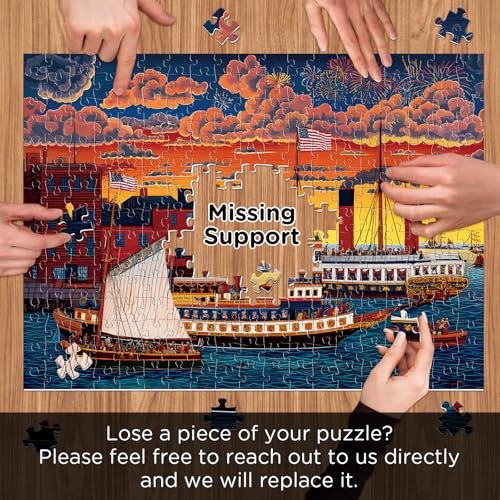 500 Piece Puzzle for Adults, Patriotic Harbor View Jigsaw Puzzle 500 Pieces - color: Set Sail