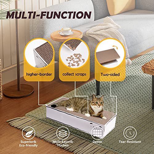 Smartbean Cat Scratcher, 17.3"L x 7.9"W x 4.7"H, Reversible Design for Double Service Life - size: Scratch Box - 5 pcs