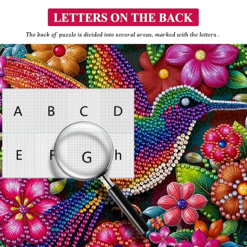 Colorful Hummingbird Puzzle for Adults, Round Beaded Art Bird Flower Puzzle - style: Colorful Hummingbird Puzzle