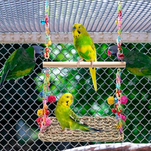 Bird Swing Toys Coolrunner Bird Hammock Bed Hanging Swing Nest Cotton