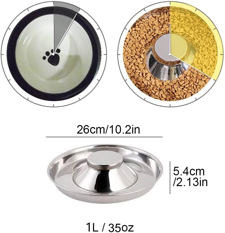 YUDANSI Stainless Steel Puppy Weaning Bowls,Cat Bowls for Food Water,Multiple Puppies Feeder Whelping Dishes,Litter Feeding Station Pans for Small Dogs Cats Eating at Same Time-Small Medium Large Size - size: 10.2in-1pcs