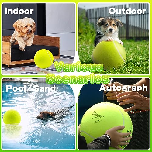 Banfeng Dog Tennis Ball, 9.5" Giant Sport Gift Toy Herding Ball for Dogs - color: Yellow