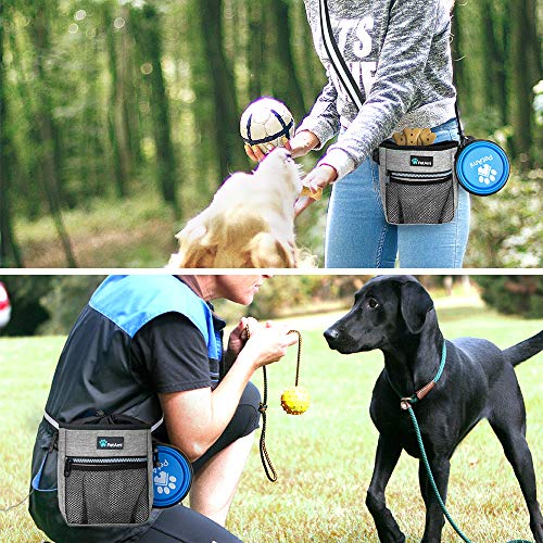 PetAmi Hands Free Dog Treat Pouch for Training and Walking, Gray - color: Heather Gray