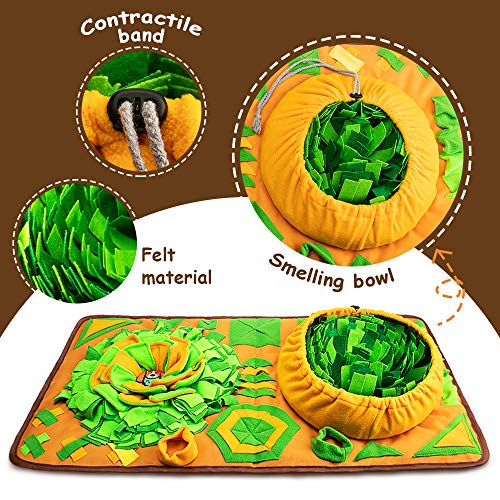 AWOOF Large Dog Snuffle Mat, Interactive Feeding Mat, 34.6 in x 19.6 in, Squeaker and Crinkle Paper, Non-Slip, Easy to Clean - color: C