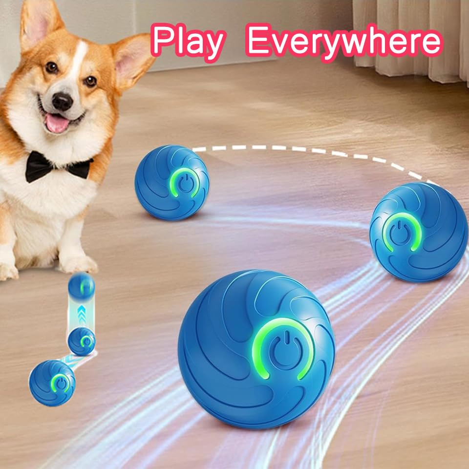 Smart Jumping Ball for Dogs,Duraspin Dog Bouncing Ball,Automatic Rolling,Interactive Bouncing Toys for Small Dogs,Dog, Blue - color: A-Blue