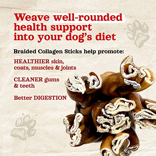 Natural Farm Braided Collagen Chews for Dogs (6 Inch, 5 Pack)