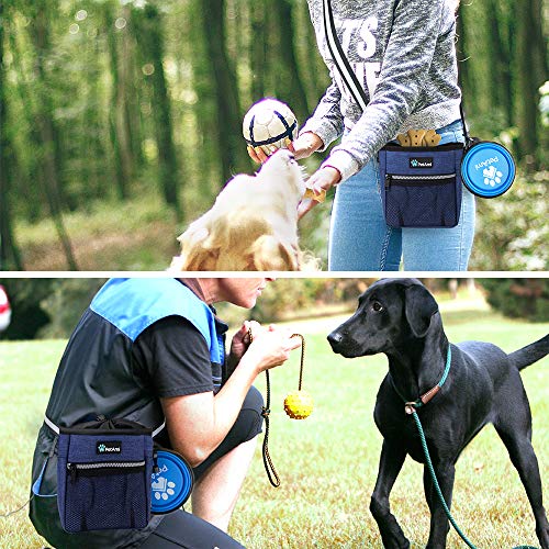 PetAmi Hands Free Dog Treat Pouch for Training and Walking, Navy - color: Heather Navy