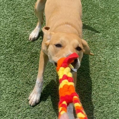 Patented Fleece Tug Toy for Dogs (Orange) - color: ORANGE