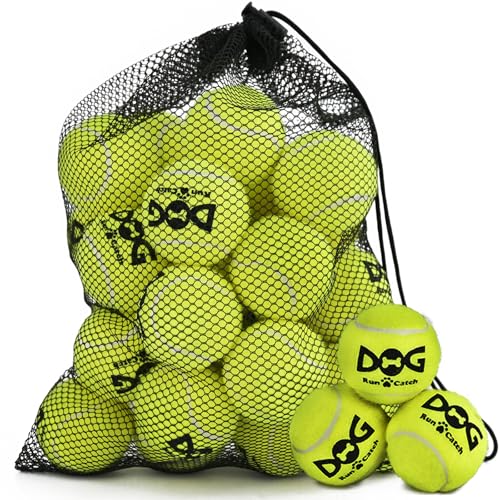 INSUM Small Tennis Balls for Dogs - 2 Inch 20 Pack Squeaky Dog Balls - color: Yellow, size: Small - 20PK