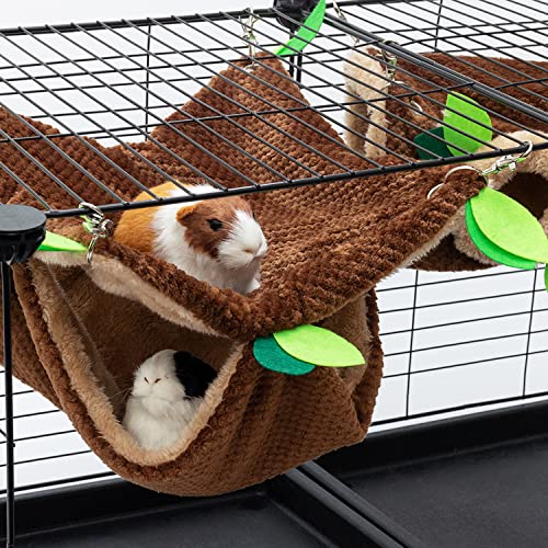Guinea Pig Hideout, Fleece Rat Tunnel & Hammock Set House Cage Accessories