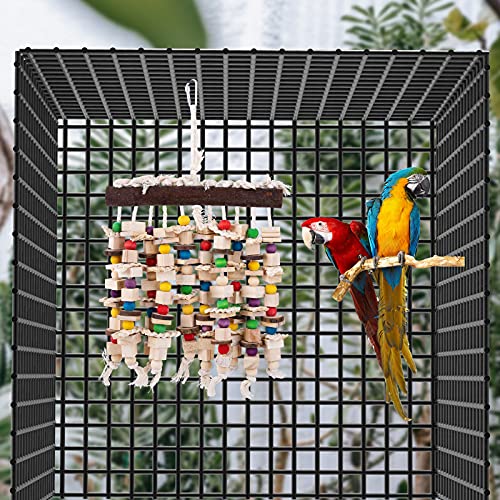 20.5"X 11" Large Bird Parrot Chewing Toy-Natural Wooden Parrot Tearing Toys - color: Natural