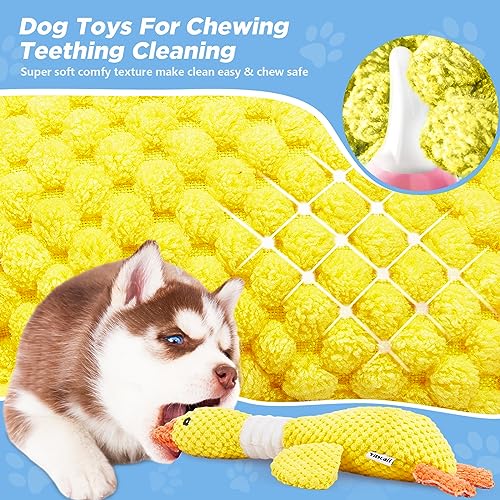 Vitscan Durable Dog Toys for Small Medium Large Dogs Aggressive Chewers - color: Yellow goose 1 pack - pineapple plush