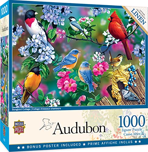 MasterPieces 1000 Piece Jigsaw Puzzle for Adults, Family, Or Youth - Songbird Collage - 19.25"x26.75" - style: Songbird Collage