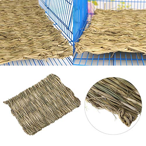 Hamiledyi Grass Mat Woven Bed Mat for Small Animal Bunny Bedding(Pack of 3)